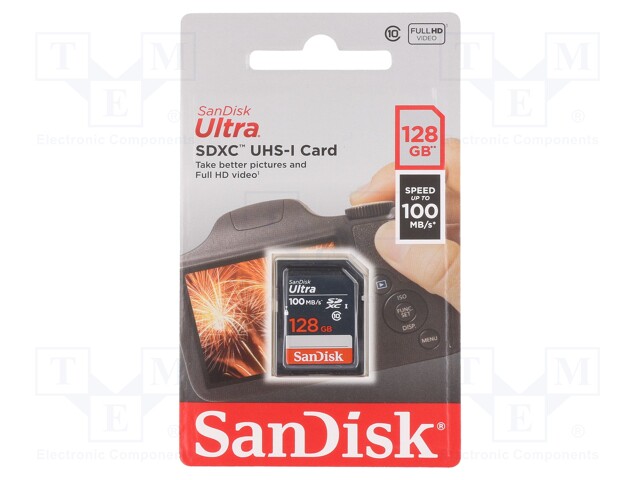 Memory card; Ultra; SDXC; 128GB; 100MB/s; Class 10 UHS U1