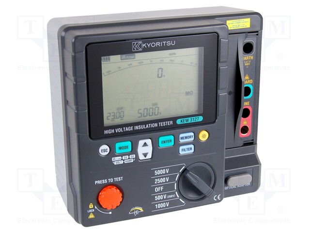 Meter: insulation resistance; LCD,bargraph,with a backlit; IP65