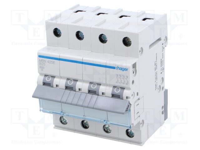 Circuit breaker; 230/400VAC; Inom: 25A; Poles: 4; DIN; Charact: B