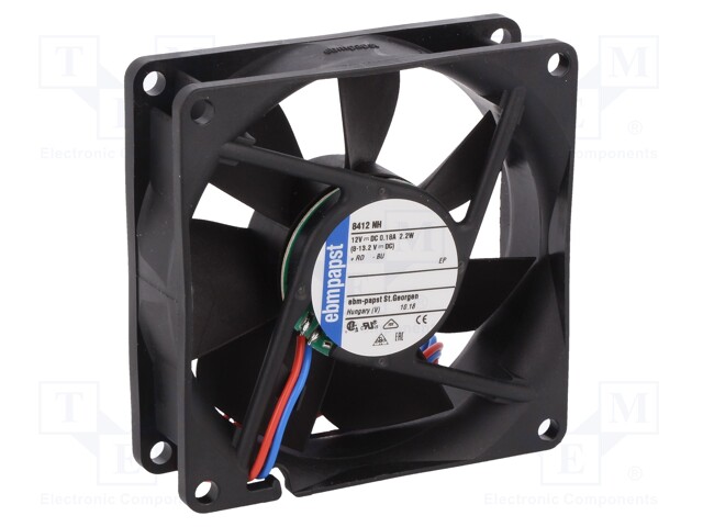 Fan: DC; axial; 80x80x25mm; 79m3/h; 37dBA; ball bearing; 3600rpm