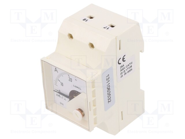 Meter; for DIN rail mounting; analogue; 0÷25A; True RMS; 40÷72Hz