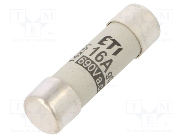 Fuse: fuse; gG; 16A; 690VAC; cylindrical,industrial; 14x51mm