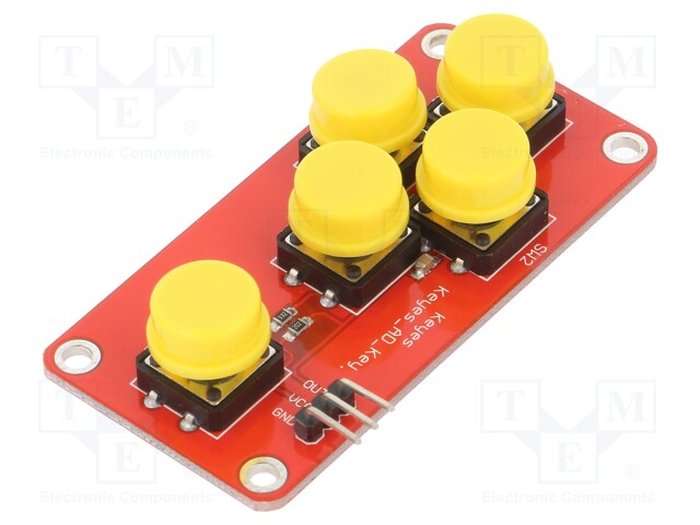 Module: button; Colour: yellow; Application: ARDUINO; pin strips