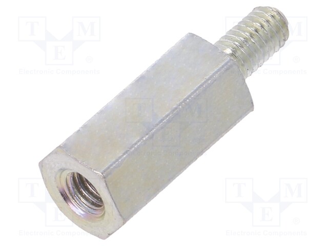 Screwed spacer sleeve; Int.thread: M3; 12mm; Ext.thread: M3; steel