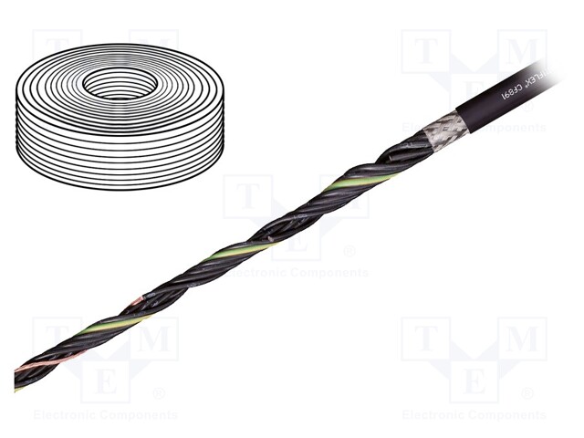 Wire: control cable; chainflex® CF891; 5G0,5mm2; PUR; black; Cu