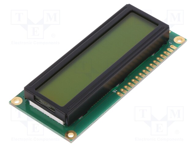 Display: LCD; alphanumeric; STN Positive; 16x2; 80x36x12.7mm; LED