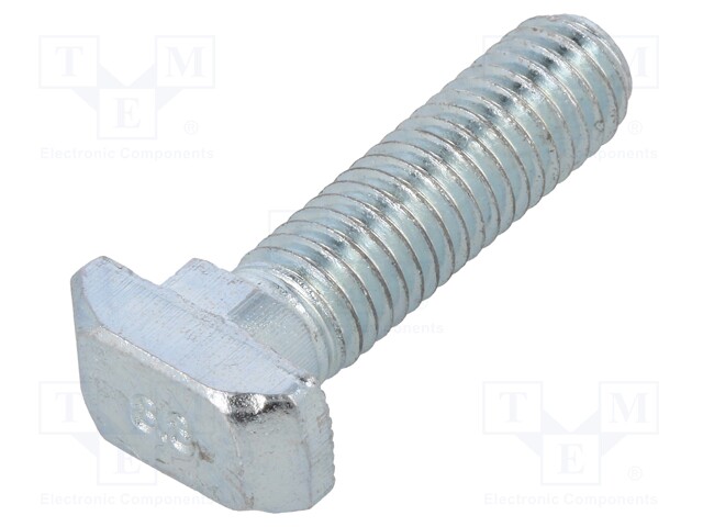 Screw; for profiles; Width of the groove: 8mm; L: 30mm; steel; zinc