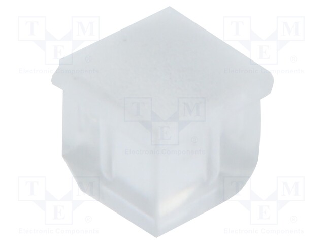 Fiber for LED; square; 3.3x3.3mm; Front: convex; straight