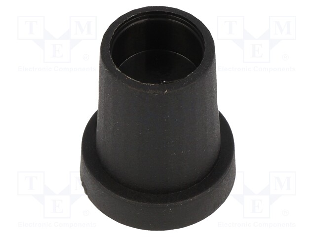 Knob; conical; thermoplastic; Shaft d: 6mm; Ø14x18mm; black