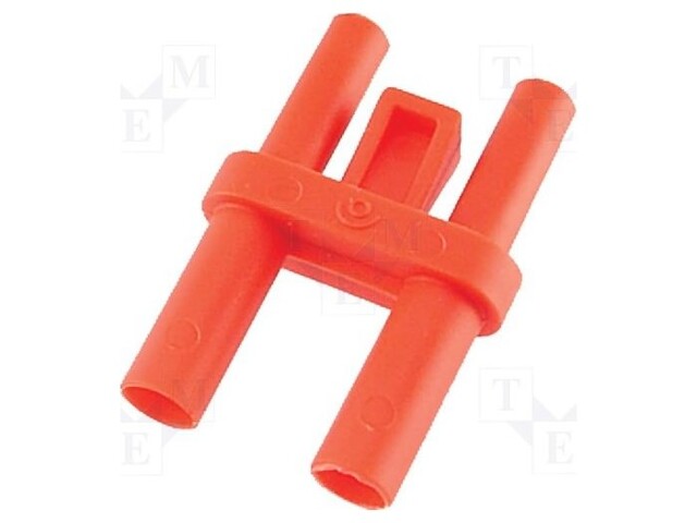 Stackable safety shunt; 4mm banana; 36A; red; nickel plated