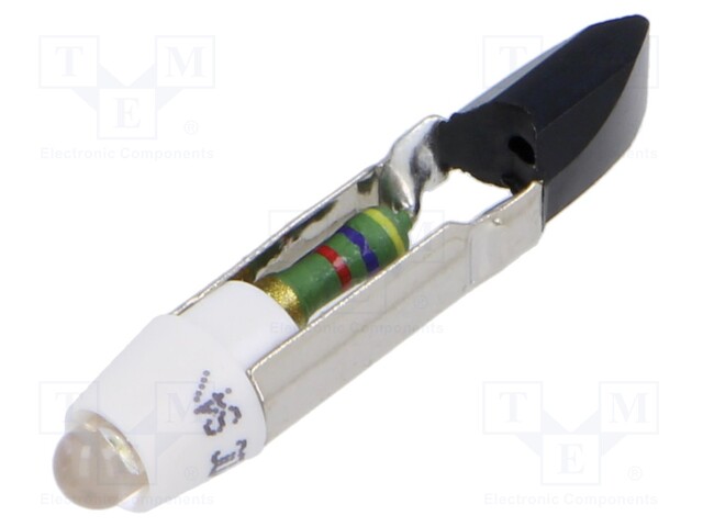 Indicator: LED; T5,5; white; plastic; 28VAC; 28VDC; -20÷60°C; 3mm