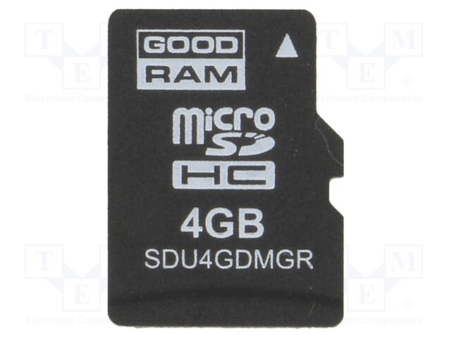 Memory card; industrial; MLC,SD Micro; 4GB; Class 10; -40÷85°C