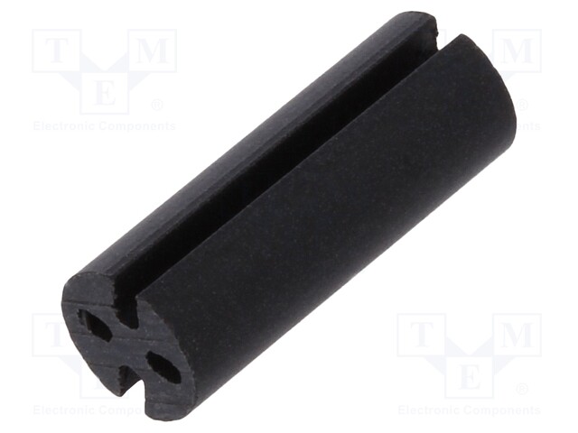 Spacer sleeve; LED; Øout: 4.8mm; ØLED: 3mm; L: 12.7mm; black; UL94V-0