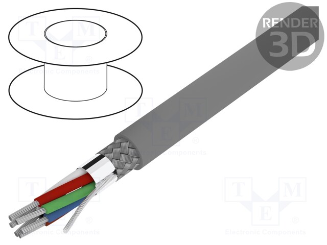 Wire; Alpha Essential C&C; 6x22AWG; PVC; dark grey; 300V; 305m