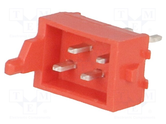 Socket; Micro-MaTch; male; PIN: 4; THT; on PCBs; 1.5A; Layout: 2x2