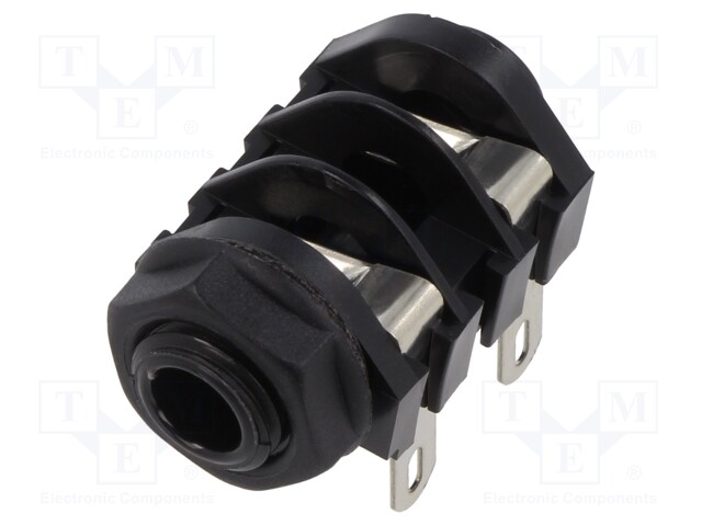 Socket; Jack 6,35mm; female; mono; angled 90°; for panel mounting