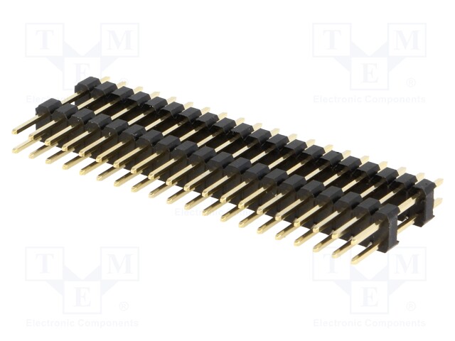 Pin header; pin strips; male; PIN: 40; double deck; straight; THT