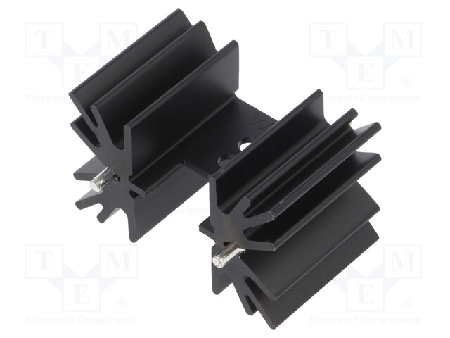 Heatsink: extruded; H; TO220; black; L: 25.4mm; W: 41.9mm; H: 25.4mm