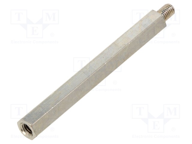 Screwed spacer sleeve; Int.thread: M5; 70mm; Ext.thread: M5; brass