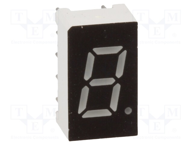 Display: LED; 7-segment; 7.62mm; 0.3"; No.char: 1; green; 5mcd; anode