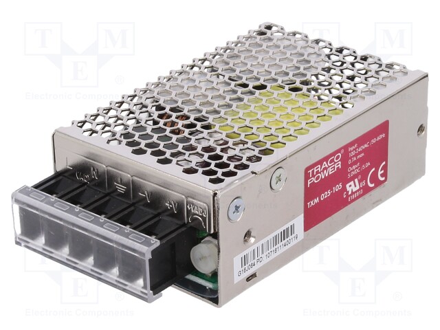 Power supply: switched-mode; modular; 25W; 5VDC; 79x51x28.8mm
