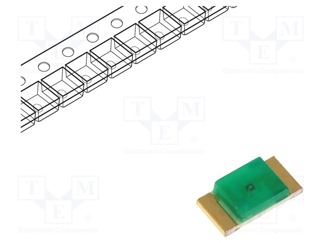 LED; SMD; 1206; green; 3÷12.5mcd; 3.2x1.6x0.75mm; 120°; 2.2÷2.5V