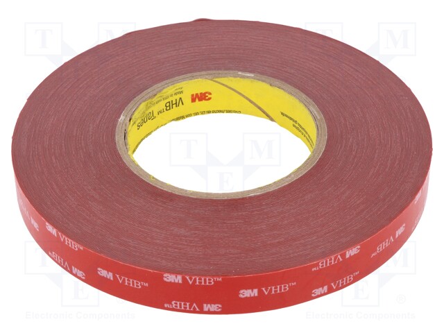 Tape: fixing; W: 19mm; L: 33m; D: 0.4mm; acrylic; grey; max.120°C