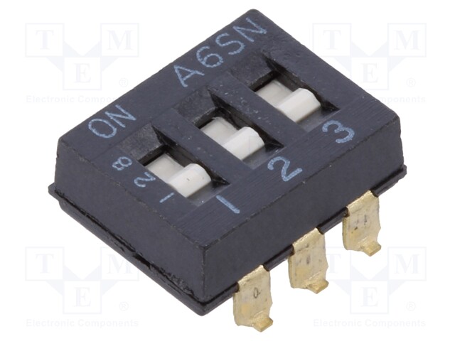 Switch: DIP-SWITCH; Poles number: 3; ON-OFF; 0.025A/24VDC; Pos: 2