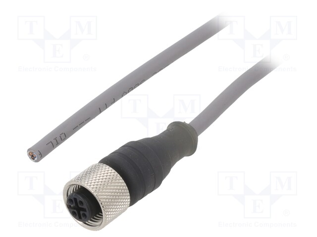 Connection lead; M12; PIN: 3; straight; 10m; plug; 250VAC; 3.1A; IP67