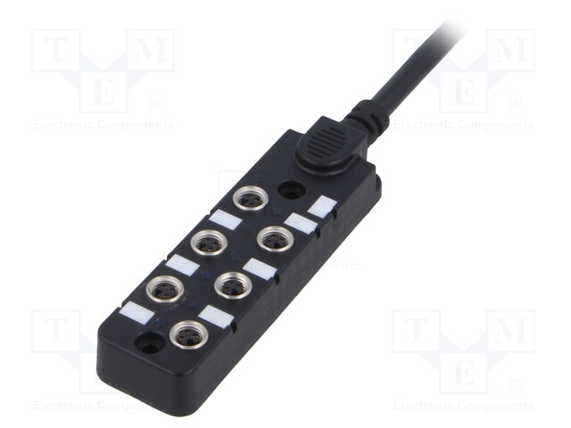 Distribution box; M8; PIN: 3; 5m; socket; 3A; -20÷80°C; IP67; IN: 6