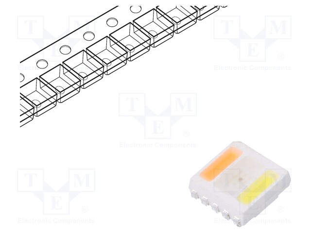 LED; SMD; 5050,PLCC10; RGBW; 5.4x5x1.65mm; 114÷123°; 20mA