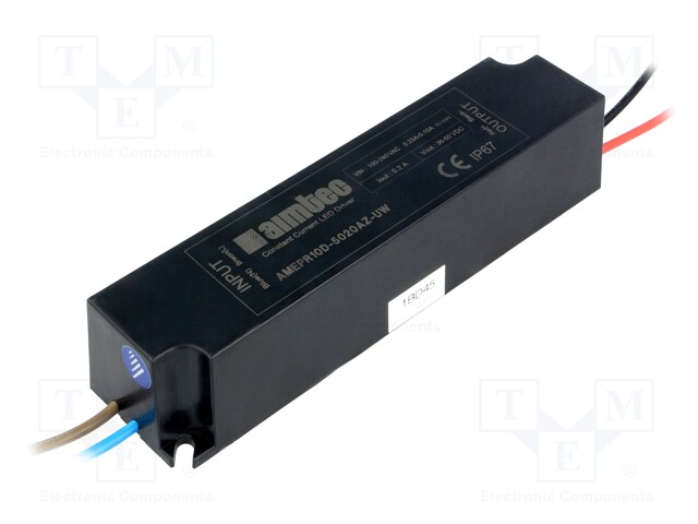 Power supply: switched-mode; LED; 10W; 36÷50VDC; 0.2A; 90÷264VAC