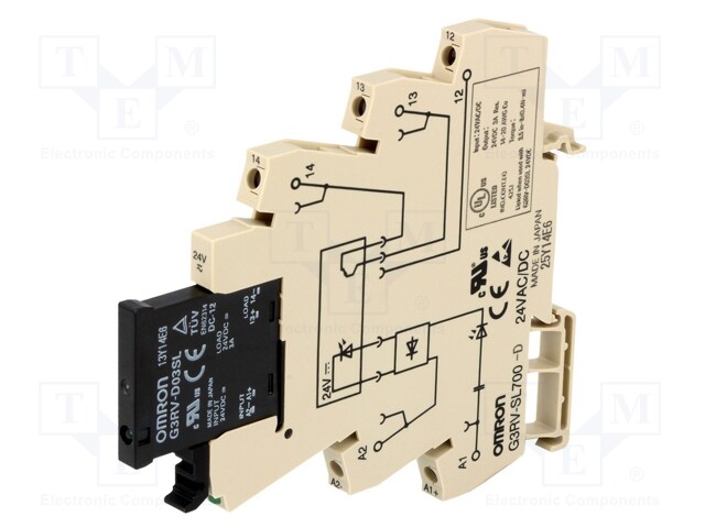 Relay: interface; SPST-NO; Ucoil: 24VDC; Ucoil: 24VAC; 3A; MOSFET