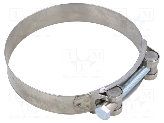 T-bolt clamp; W: 24mm; Clamping: 113÷121mm; chrome steel AISI 430