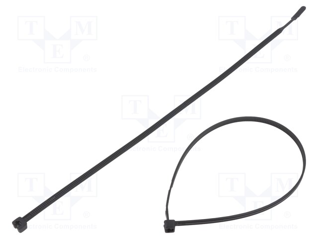 Cable tie; L: 250mm; W: 3.6mm; polyamide; 130N; black; Ømax: 65mm