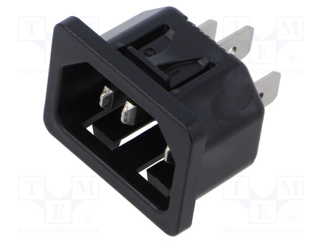 Connector: AC supply; socket; male; 10A; 250VAC; IEC 60320; C14 (E)