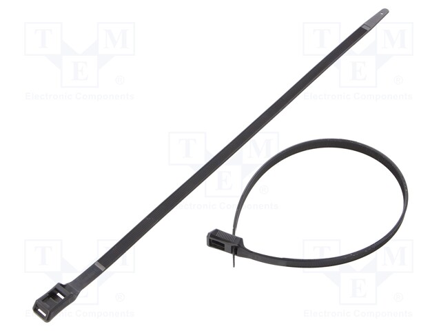 Cable tie; L: 367mm; W: 8.9mm; polyamide; 710N; black; Ømax: 100mm