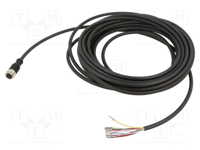 Connection lead; M12; PIN: 12; straight; 10m; plug; 1.5A; -40÷90°C