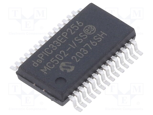 DsPIC microcontroller; SRAM: 32kB; Memory: 256kB; SSOP28; 0.65mm