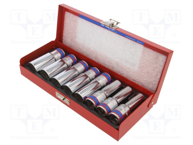 "SOCKET SET 1/2"" 8pcs LONG 12-point 12 - 23mm CASSETTE"