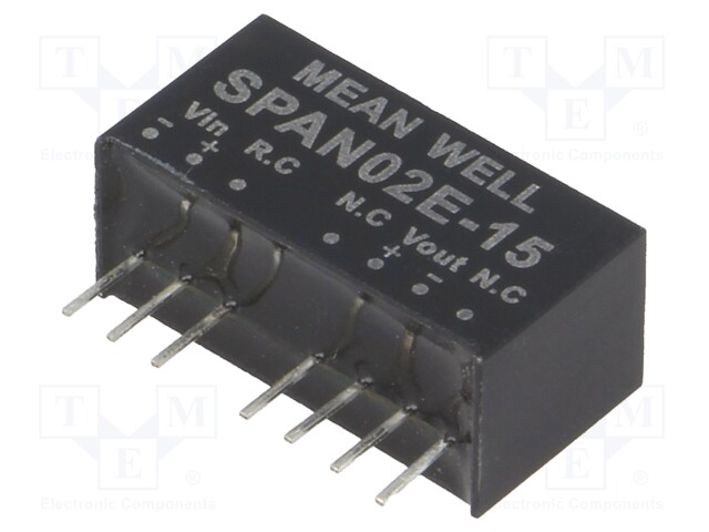 Converter: DC/DC; 2W; Uin: 4.5÷9V; 15VDC; Iout: 0÷134mA; SIP8; 4.8g