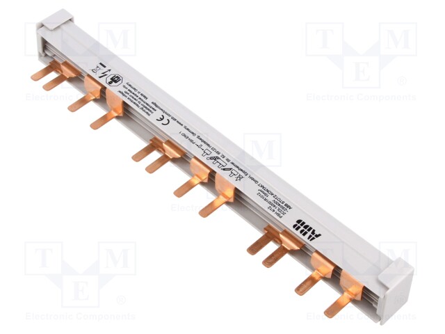 Busbar; 10mm2; Poles: 4; 690VAC; 690VDC; Inom: 63A; No.of mod: 3