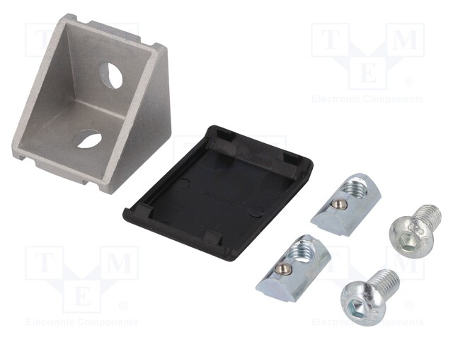 Angle bracket; for profiles; Width of the groove: 8mm; W: 38mm