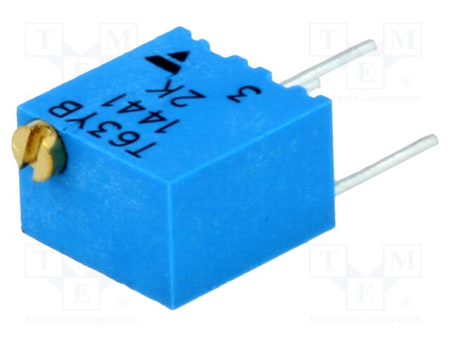 Potentiometer: mounting; multiturn; 2kΩ; 250mW; ±10%; linear; T63YB