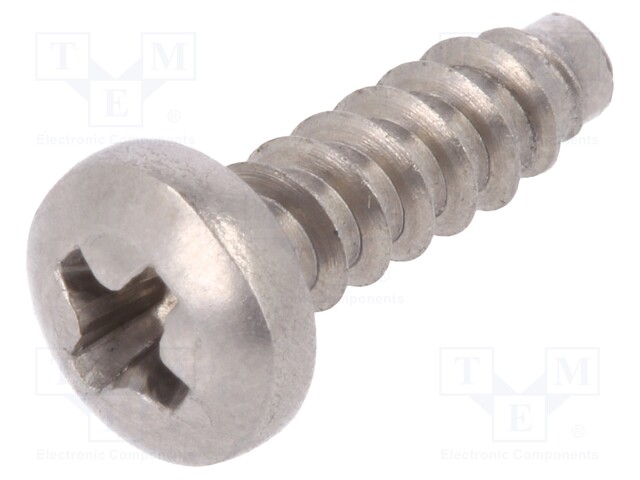 Screw; 2,9x9,5; Head: cheese head; Phillips; A2 stainless steel