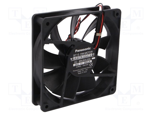 Fan: DC; axial; 24VDC; 120x120x25mm; 171m3/h; 38.5dBA; ball bearing