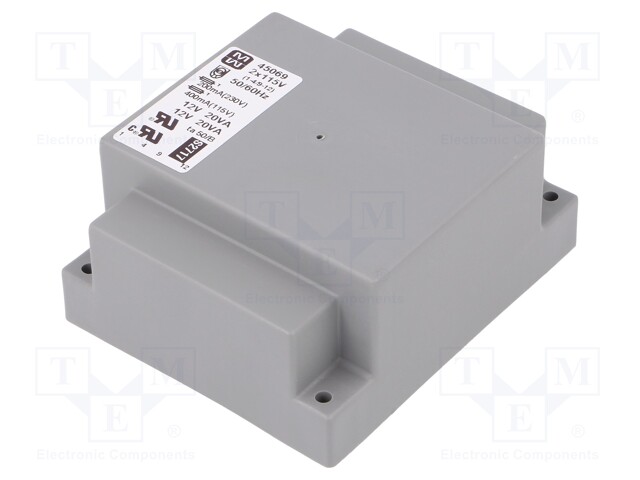 Transformer: encapsulated; 40VA; 115/230VAC; 12V; 12V; 1667mA