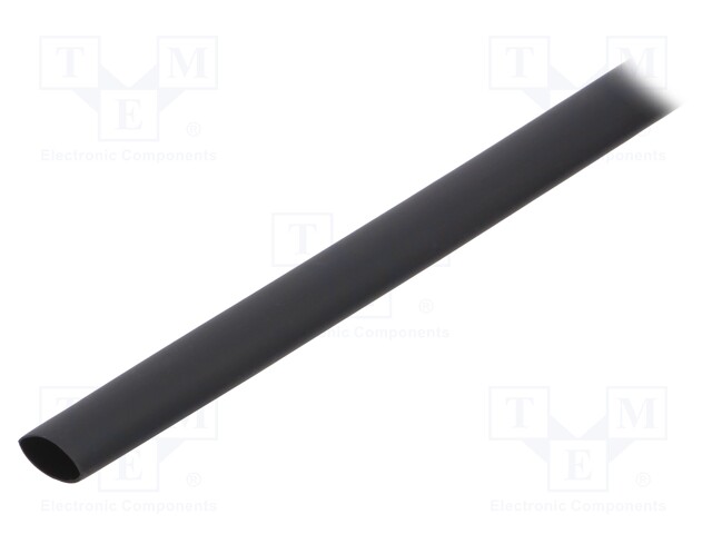 Heat shrink sleeve; glued; 3: 1; 127.7mm; L: 1m; black; polyolefine