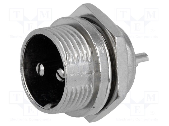 Socket; microphone; male; PIN: 2; for panel mounting