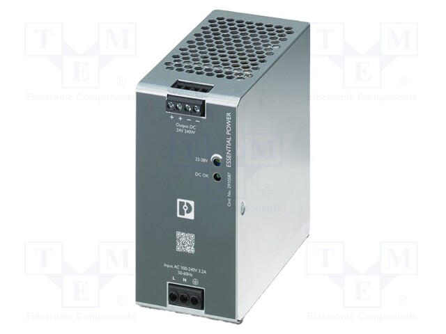 Power supply: switched-mode; for DIN rail; 240W; 24VDC; 0÷10A